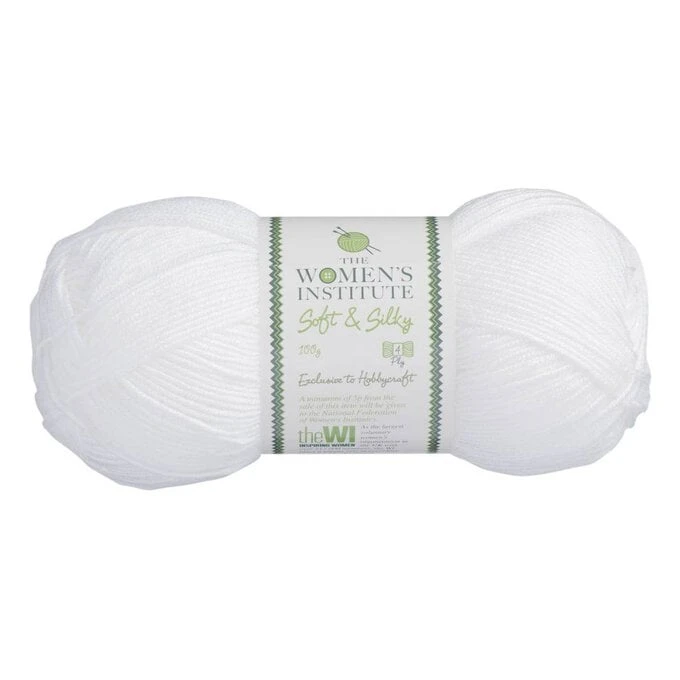 Cheap ✨ The WI ???? Women's Institute White Soft And Silky 4 Ply Yarn 100g ????