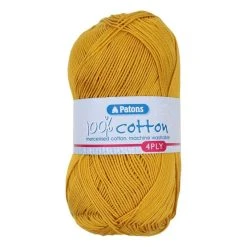 Best Pirce ???? Patons Yellow 100% Cotton 4 Ply 100g ????