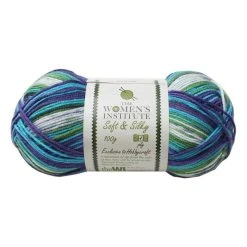Promo ???? The WI ???? Women's Institute Purple Blue Mix Soft And Silky 4 Ply Yarn 100g ????