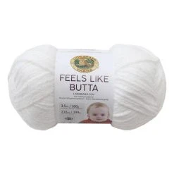 Promo ???? Lion Brand White Feels Like Butta Yarn 100g ✨