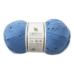 Promo ???? The WI ???? Women's Institute Cornflower Soft And Smooth Tweed Aran Yarn 400g ????